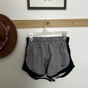NIKE Women's Black and White Gingham Shorts